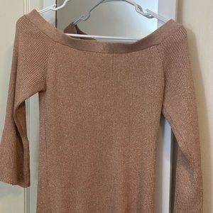 Copper over the shoulder sweater